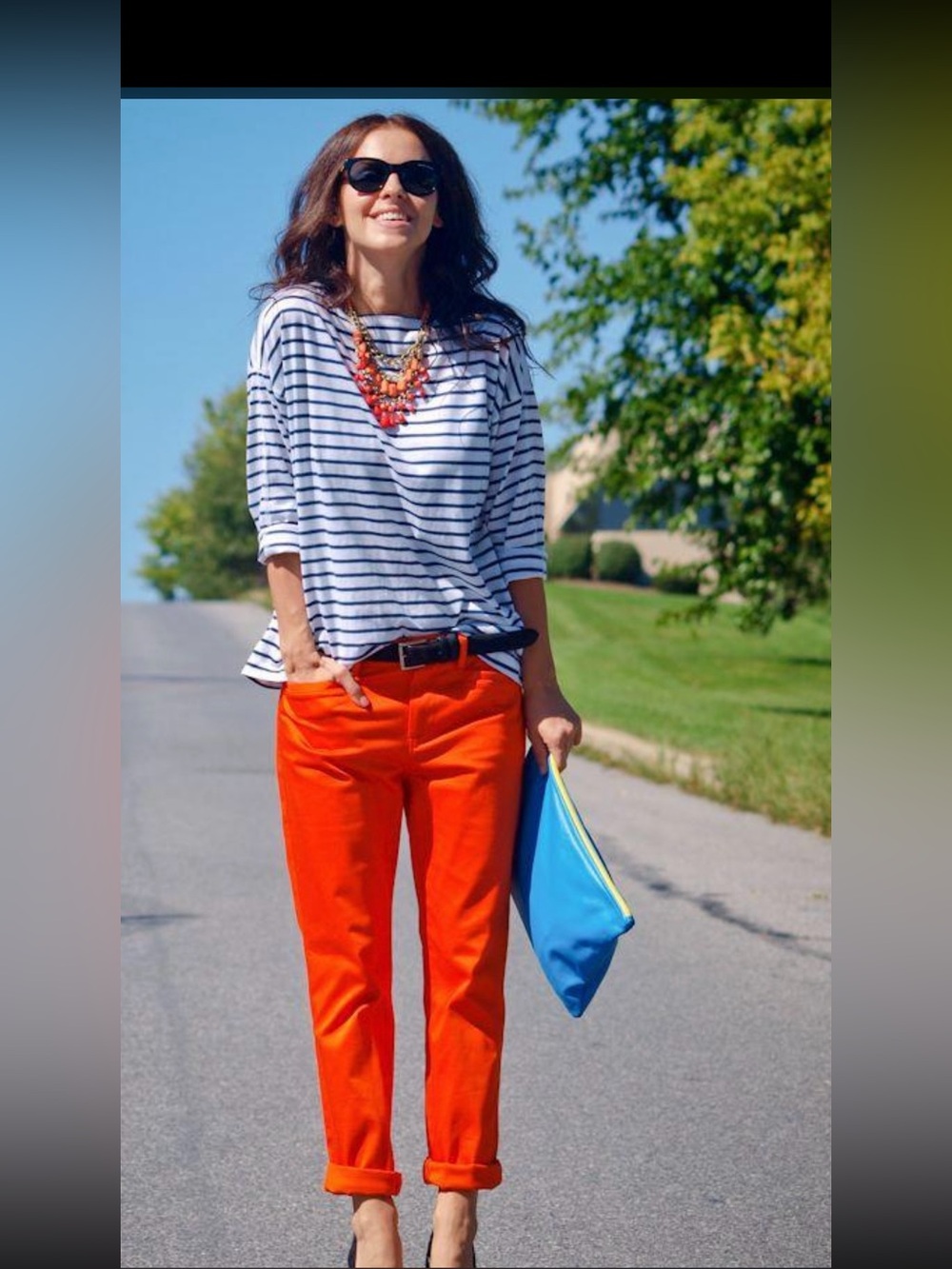 Gloria Vanderbilt Bright Orange Straight-Leg Pants